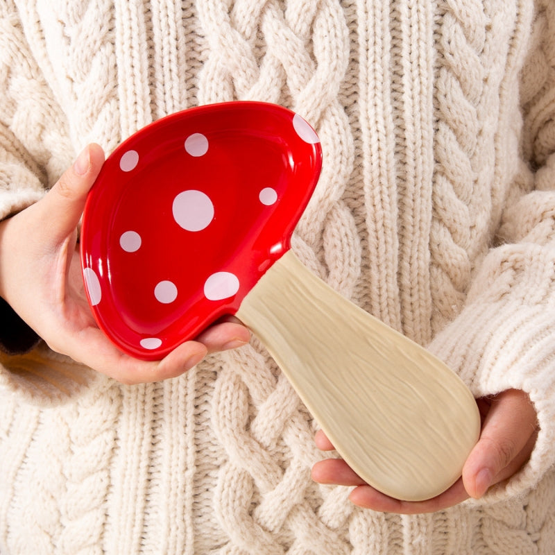 Mushroom-Shaped Wooden Ceramic Tray