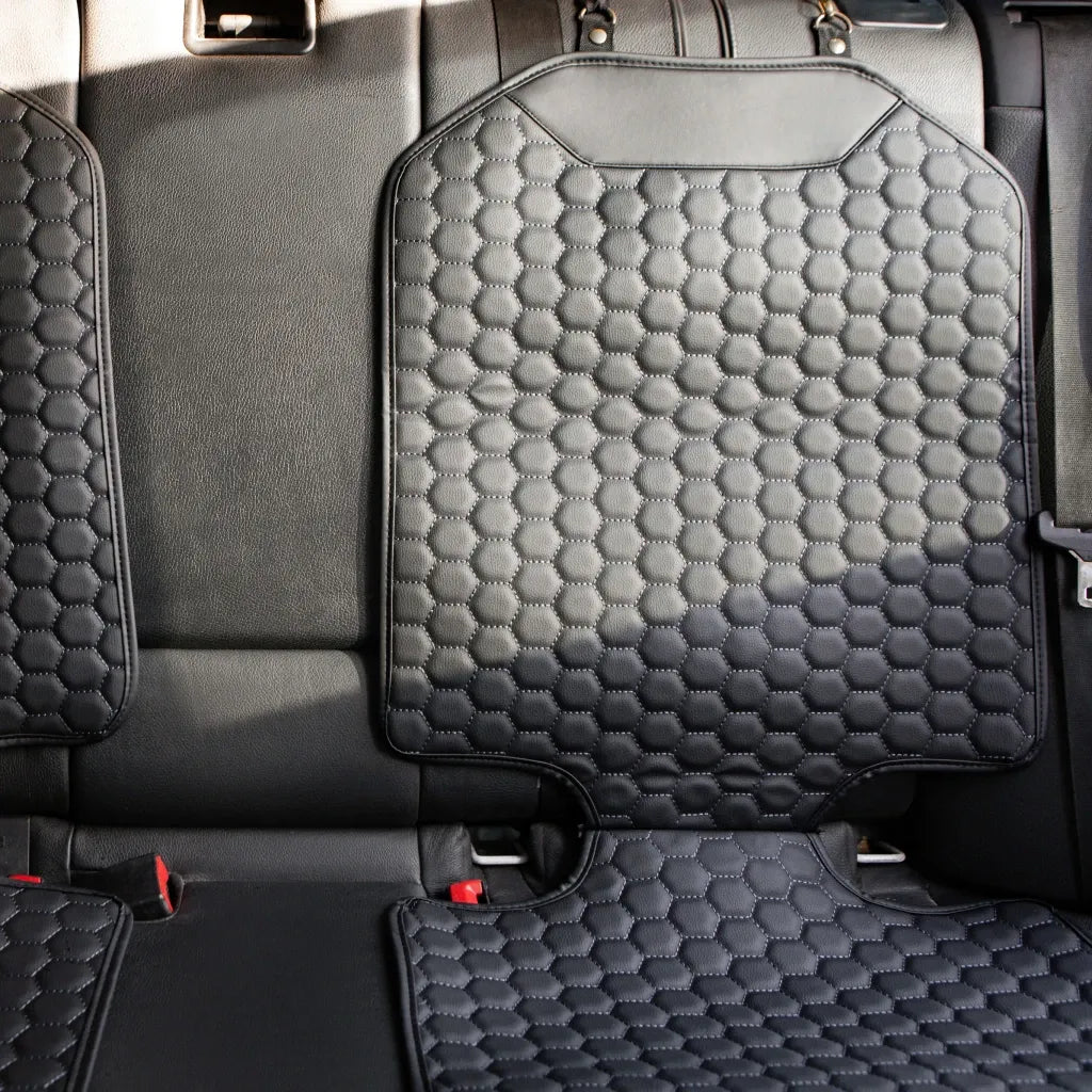 Car Seat Protector Mat Black “Hexy” – Premium Eco Leather