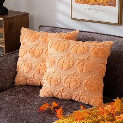 Autumn Pumpkin Plush Pillow Cover