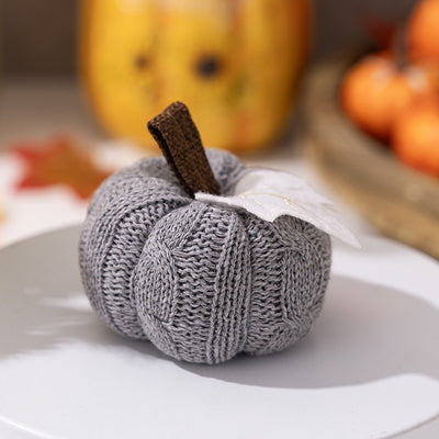 Halloween & Thanksgiving Knitted Pumpkin Maple Leaf Desktop Ornament