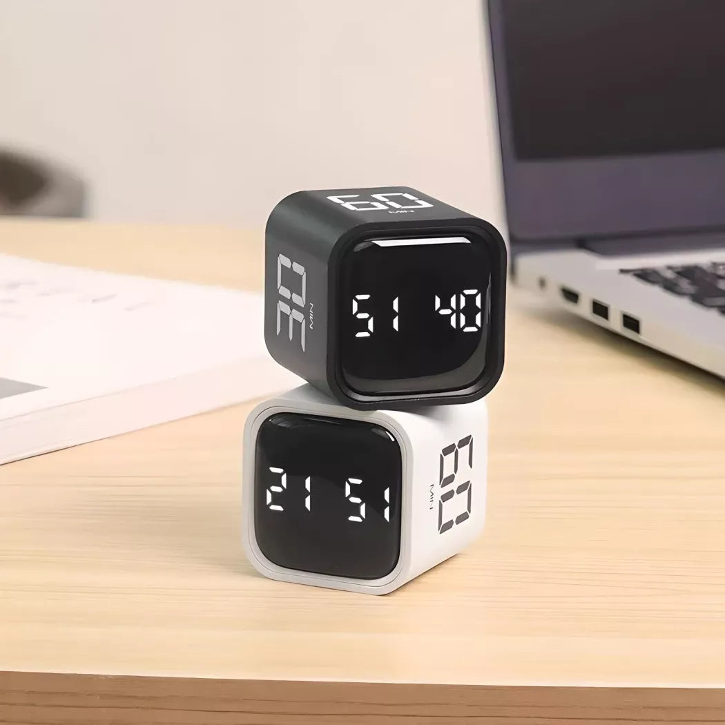 Productivity Cube Timer with Gravity Sensor and LED Display