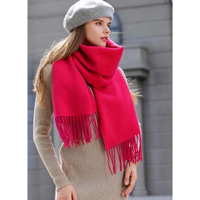 Solid Imitation Cashmere Scarf Shawl