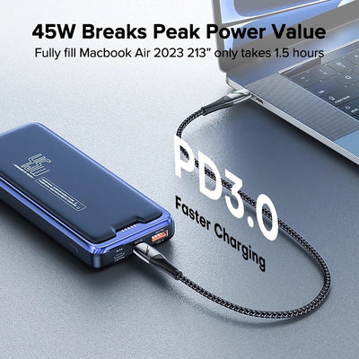 High-Capacity 20000mAh Power Bank with 45W Fast Charging for Laptops and Smartphones