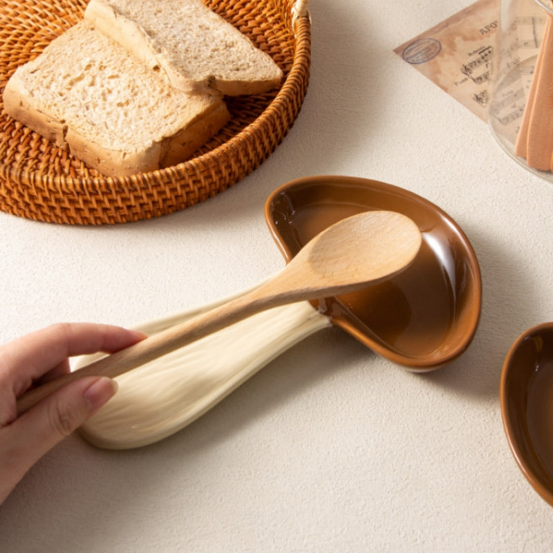 Mushroom-Shaped Wooden Ceramic Tray