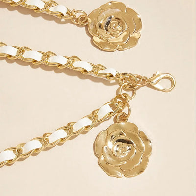 Elegant Metal Flower Pendant Waist Chain