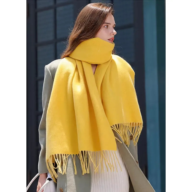 Solid Imitation Cashmere Scarf Shawl