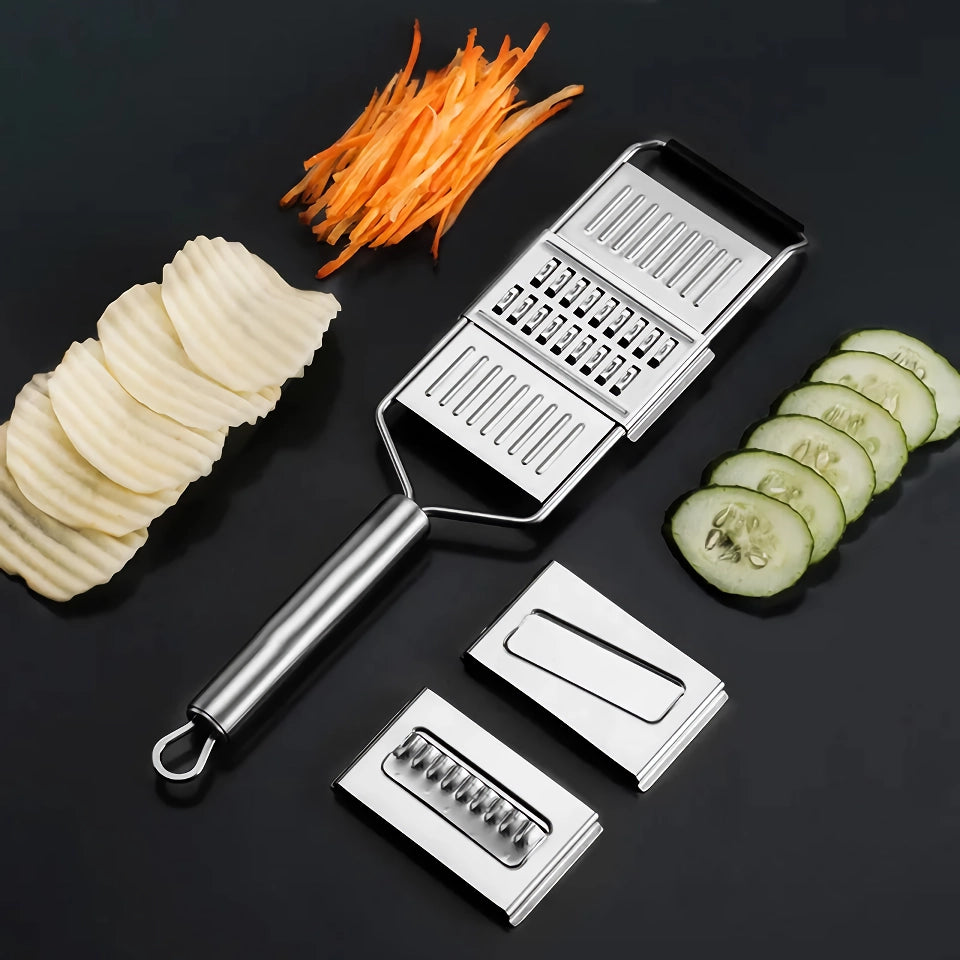 Portable Stainless Steel Vegetable Slicer & Grater – Easy Clean Multi-Purpose Kitchen Tool