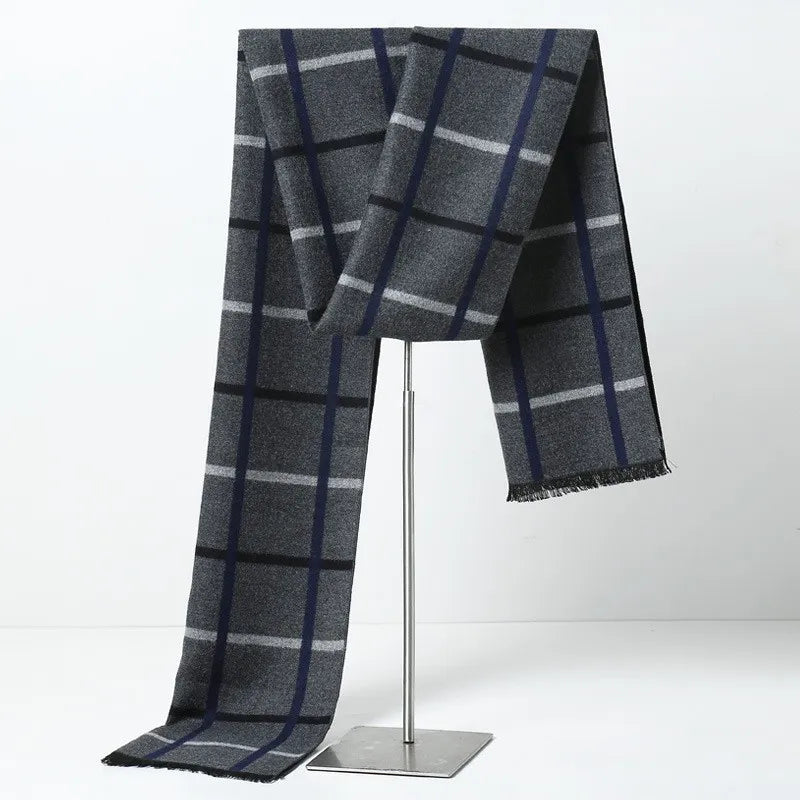 Luxurious Plaid Men’s Cashmere Scarf