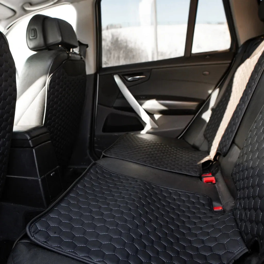 Car Seat Protector Mat Black “Hexy” – Premium Eco Leather