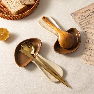 Mushroom-Shaped Wooden Ceramic Tray