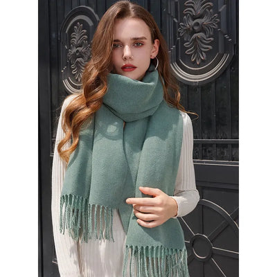 Solid Imitation Cashmere Scarf Shawl