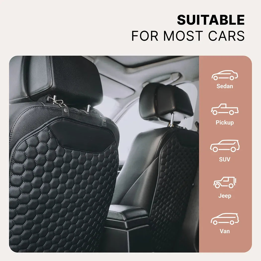 Car Seat Back Protector Black “Hexy” – Car Kick Mat