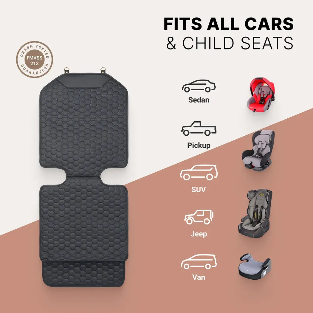 Car Seat Protector Mat Black “Hexy” – Premium Eco Leather