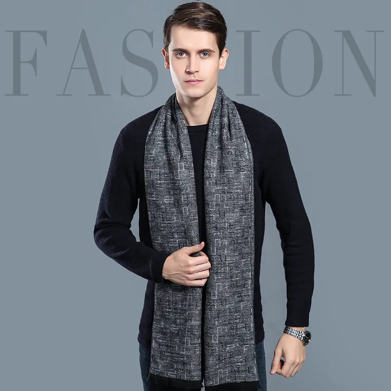 Luxurious Plaid Men’s Cashmere Scarf